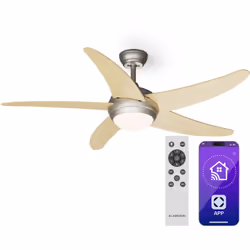 DESIGN ÉLÉGANT 2 EN 1 : ventilateur de plafond moderne avec télécommande, le Klarstein Bolero est doté d'une lampe en verre d ...