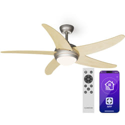 Klarstein - ventilateur de plafond intelligent 132 cm, avec lumiere integree et moteur dc pour toute saison, ideal comme ventilateur de poele à bois