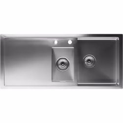 BAC PRATIQUE 1,5 : Un évier de cuisine spacieux avec bac intermédiaire pratique, idéal pour un usage multifonction et optimis ...