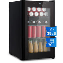 Klarstein - Mini réfrigérateur Beercave avec porte vitrée & led, mini réfrigérateur pour la chambre, réfrigérateur à boissons avec 3 clayettes, petit