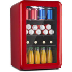 Klarstein - PopLife Refroidisseur de boissons - mini-bar, réfrigérateur rétro, 0-10°C, seulement 39 dB, 70 l, écologique, porte à double vitrage,