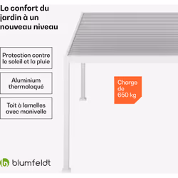 Utilisation polyvalente: Le toit résistant de cette tonnelle de jardin protège du soleil, de la pluie, de la neige et même de ...