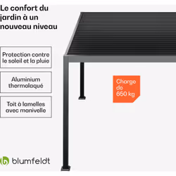 Utilisation polyvalente : Le toit résistant de cette tonnelle de jardin protège du soleil, de la pluie, de la neige et même d ...