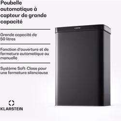 La poubelle à capteur de mouvement Klarstein 50 L n'est pas une simple poubelle, mais une solution intelligente pour une élim ...
