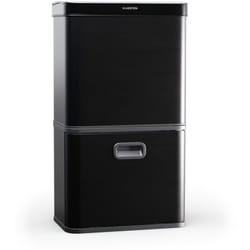 Poubelle à capteur en inox 56 l avec 3 compartiments (36+2x10 l), panneau de commande avec affichage led, couvercle soft-close - poubelle sans