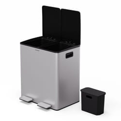 40 l (2x20 l) Poubelle de cuisine avec tri des déchets, bac à compost amovible de 3 l, Soft Close - design élégant, bonne poubelle à couches & idéale