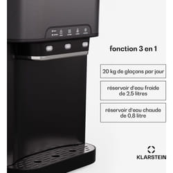 Klarstein - Machine a Glacons pour la Maison, Capacité de 3L, Fabrique Rapidement Jusqu'à 20kg de Glacons, Machine a Glaces Petits et Grands Glaçons