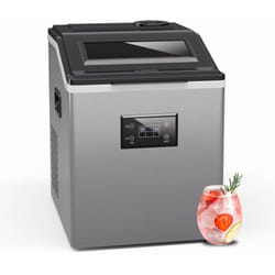 FrostMaster Machine à glaçons, 40 kg/jour, 34 glaçons en 15 min, panneau led, acier inoxydable, machine à glaçons maison, Ice Maker avec pelle à
