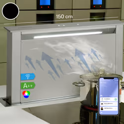 ÉLÉGANCE DISCRÈTE : plan de travail escamotable pour une intégration parfaite dans votre cuisine, cette hotte downdraft offre ...