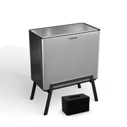 Klarstein Yuma Poubelle - 40 L Tri Sélectif Avec Bac À Compost, Corps En Acier Inoxydable, Pieds Élégants, Couvercle À Bouton-poussoir, Filtres À Charbon Actif, Sans Odeur