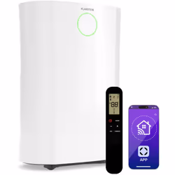 Le déshumidificateur Klarstein DryFy ProConnect 16L offre un contrôle puissant et efficace de l'humidité pour votre maison ou ...