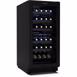 La cave à vin Klarstein Vinovilla 30 Duo offre une possibilité exclusive de conserver jusqu'à 32 bouteilles de vin dans des c ...