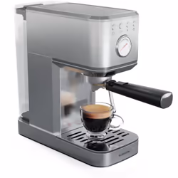 Mit der Klarstein SteelPresso Slim Siebträgermaschine gelingt leckerer Kaffee im Handumdrehen. Die Maschine lässt sich einfac ...