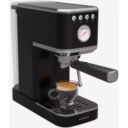 Mit der Klarstein SteelPresso Slim Siebträgermaschine gelingt leckerer Kaffee im Handumdrehen. Die Maschine lässt sich einfac ...