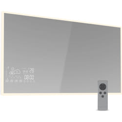 Blumfeldt - radiateur Infrarouge 600 w – Miroir intelligent led, IP44, WiFi, 5-50°C, radiateur infrarouge de salle de bain, contrôle par appli &