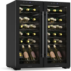 Klarstein Shiraz Cave à vin 2 zones - 36 bouteilles, pose libre, 5-18°C, éclairage LED, commande tactile, design élégant, cave à vin climatisée