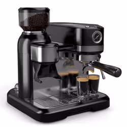 Klarstein Bella Café Machine à expresso Vintage Broyeur 19 bars Mousseur à lait Machine à café barista 1150 W Noir