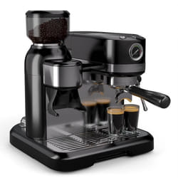Klarstein Bella Café Machine à expresso Vintage Broyeur 19 bars Mousseur à lait Machine à café barista 1150 W Noir