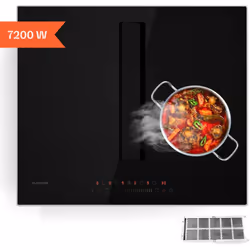 SOLUTION 2 EN 1 : Combinez une table de cuisson à induction puissante avec une hotte intégrée efficace pour une cuisine moder ...