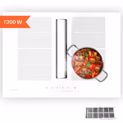 SOLUTION 2 EN 1 : Combinez une table de cuisson à induction puissante avec une hotte intégrée efficace pour une cuisine moder ...