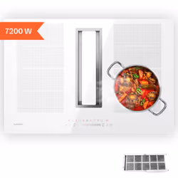 SOLUTION 2 EN 1 : Combinez une table de cuisson à induction puissante avec une hotte intégrée efficace pour une cuisine moder ...