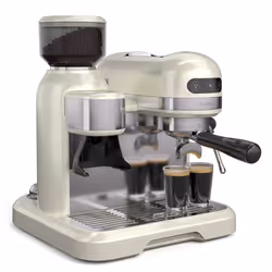Klarstein Bella Café Machine à expresso Broyeur Machine à café barista 19 bars Mousse de lait 2 tasses 1550 W Vintage