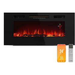 Galeras Smart Cheminée électrique Effet de flamme Murale - 1800 w, led Réaliste, Contrôle par appli & Télécommande, Couleurs & Luminosité Réglables,
