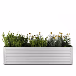 GRAND ESPACE : Ce potager rectangulaire surélevé offre une capacité de 1 440 litres, parfait pour planter fleurs, herbes et l ...