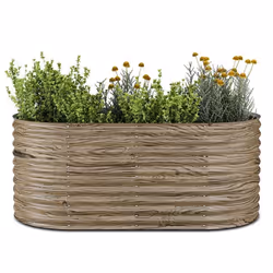 Blumfeldt High Grow Potager surélevé 1169 L Ergonomique Résistant aux intempéries Structure de fond ouverte ovale