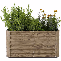 GRAND ESPACE : Ce potager rectangulaire surélevé offre une capacité de 432 litres parfaite pour planter fleurs, herbes et lég ...