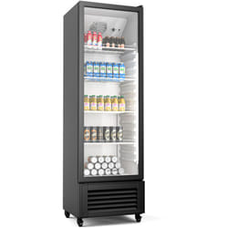 Klarstein GrandCooler 306 L Réfrigérateur à Boissons - Vitrine Réfrigérée avec Porte Double Vitrage, Éclairage LED Blanc/Bleu, Thermostat 0°C à 10°C,