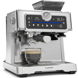 GrandPresso Touch Machine à café en grain – 20 Bars, 1350 w, Écran tactile, Broyeur intégré, Réservoir 2,3 l, Acier inoxydable, Mousseur à lait,