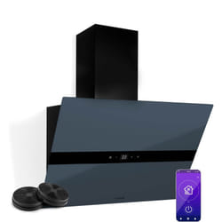 WiFusion Hotte Aspirante - 60 cm, 680 m³/h, cee a++, Wi-Fi & Tactile, led 6000-6500 k, Silencieuse 52 dB, Hotte de Cuisine, Noire, Filtre à Charbon