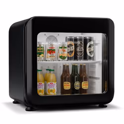 Klarstein Audrey Evo Réfrigérateur à boissons 46 L Frigo design rétro Mini bar Porte en verre Noir