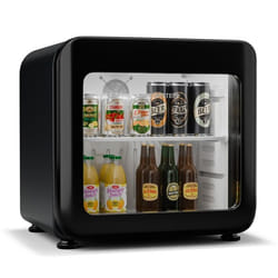 Klarstein Audrey Evo Réfrigérateur à boissons 46 L Frigo design rétro Mini bar Porte en verre Noir