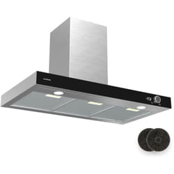 Klarstein - AirNova Hotte aspirante - 90 cm Hotte murale, 620 m³/h, cee a++, led 6500 k, Silencieuse 49 dB, Acier Inoxydable, Extraction &