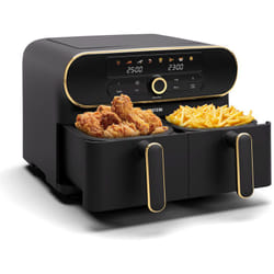 Klarstein - AuraAir Color Touch Dual Friteuse sans huile – 11L, 2 Compartiments, 1700 w, 8 Programmes, Écran tactile, Température 80-200°C,
