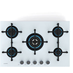 Klarstein - Illuminosa 5 Plaque De Cuisson Gaz - 5 Brûleurs Sabaf, 4kW-1kW, Verre Trempé, Allumage Électrique, Sécurité Anti-Défaillance, Pour Gaz