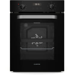 Klarstein SmartSlim Four Encastrable 45 cm - 49 L, 9 Fonctions, Minuterie Numérique, Nettoyage à la Vapeur, Gril Ventilé, Verre Trempé Noir, Classe