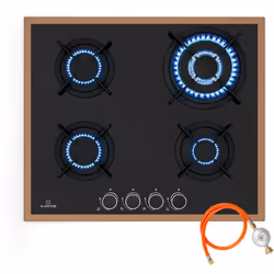 La table de cuisson à gaz Klarstein Lumiflame offre un design élégant avec un cadre en cuivre et une technologie de pointe. A ...