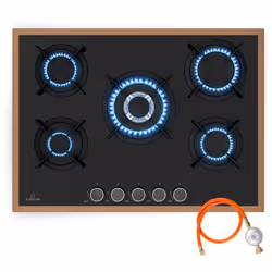 PUISSANCE PROFESSIONNELLE : Avec 10,4 kW répartis sur cinq brûleurs, cette plaque de cuisson gaz est idéale pour divers style ...