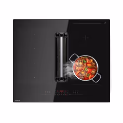 Klarstein AirJet Hybrid Down Air System Plaque induction 60 cm Table de cuisson à induction avec hotte intégrée 477 m³/h CEE  ...