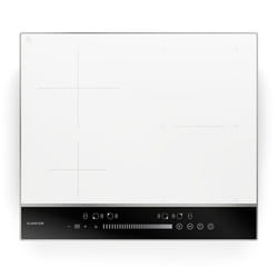 Klarstein DualTone Hybrid Plaque de cuisson à induction Table de cuisson induction Flex Zone contrôle par curseur 7200 W Blanc