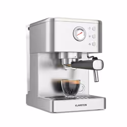 Klarstein Machine à expresso filtre SteelPresso Compacte Machine à café barista 20 bars Buse vapeur Plateau chauffe-tasses