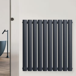 Blumfeldt - Radiateur Mural - 462 w, Acier Poudré, Simple Couche, Raccordement Central ½', Installation Murale, Chauffage Efficace pour Salle de