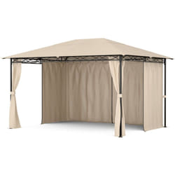 Blumfeldt - Mondo Tonnelle 3x4 – Cadre Acier, avec Rideaux, Résistant aux Intempéries, Tonnelle de Jardin, Facile à Assembler, Beige