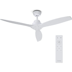 Klarstein - Santa Elena Ventilateur de Plafond - 132 cm, Pales en Bois, Télécommande, 6 Vitesses, Silencieux 45 dB, Modes Été & Hiver, Minuterie 8 h,