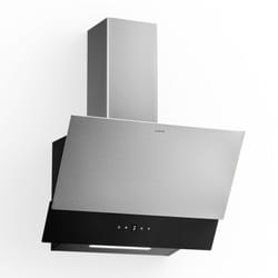 Klarstein - Verosteel Hotte Aspirante 60 cm - Hotte Décorative, 624 m³/h, a++, Commandes Tactiles, led, Filtre Charbon, Inox & Verre Noir,