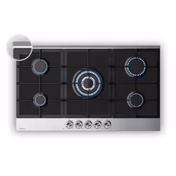Klarstein Verosteel Plaque de Cuisson Gaz 5 Feux 10400 W Verre & Inox Allumage Électrique Sécurité AntiFlambage 90cm Plaque G ...