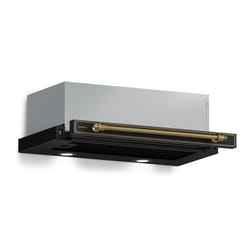 Klarstein Victoria Hotte Aspirante 60cm Hotte à Tiroir Rétro 358 m³/h Classe A++ LED Façade Extensible Silencieuse Noir